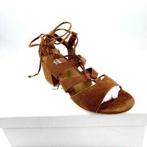 Steve Madden Gladiator Nubuck Chunky Heel In Brown
